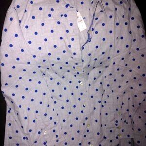Talbot Women's Polka Dot Button Down Shirt #NEW